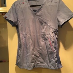 Koi lite blue small scrub top